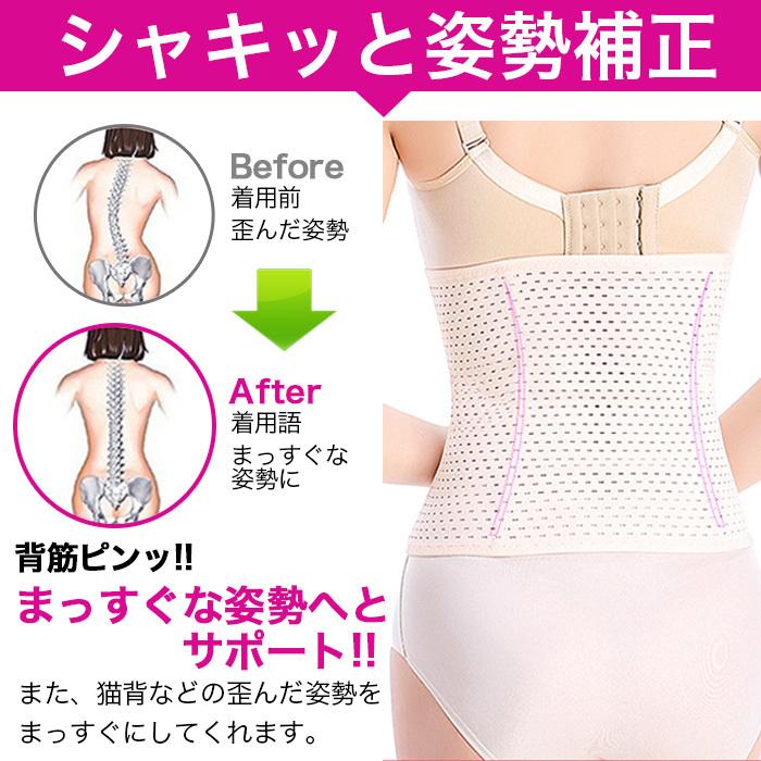 コルセット 補正下着 ダイエット くびれ ウエストシェイプ ベルト お腹 引き締め ボディシェイパー 6段階調整 メッシュタイプ送料無料 メール便[M便 1/3]eh202 |  | 07