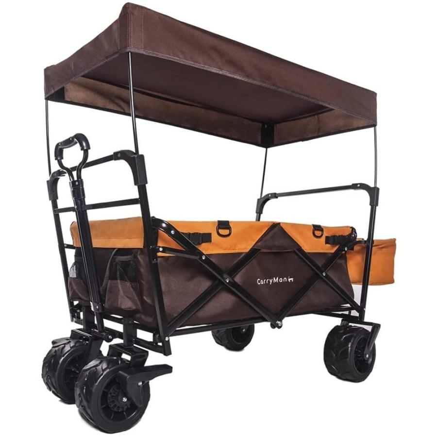 Carryman キャリーワゴン プロ 多機能 キャリーワゴン 屋根付き 業界初 100kg 大容量 Uv対策子供ベルト付き 特大 タイヤ たいみお堂 通販 Yahoo ショッピング