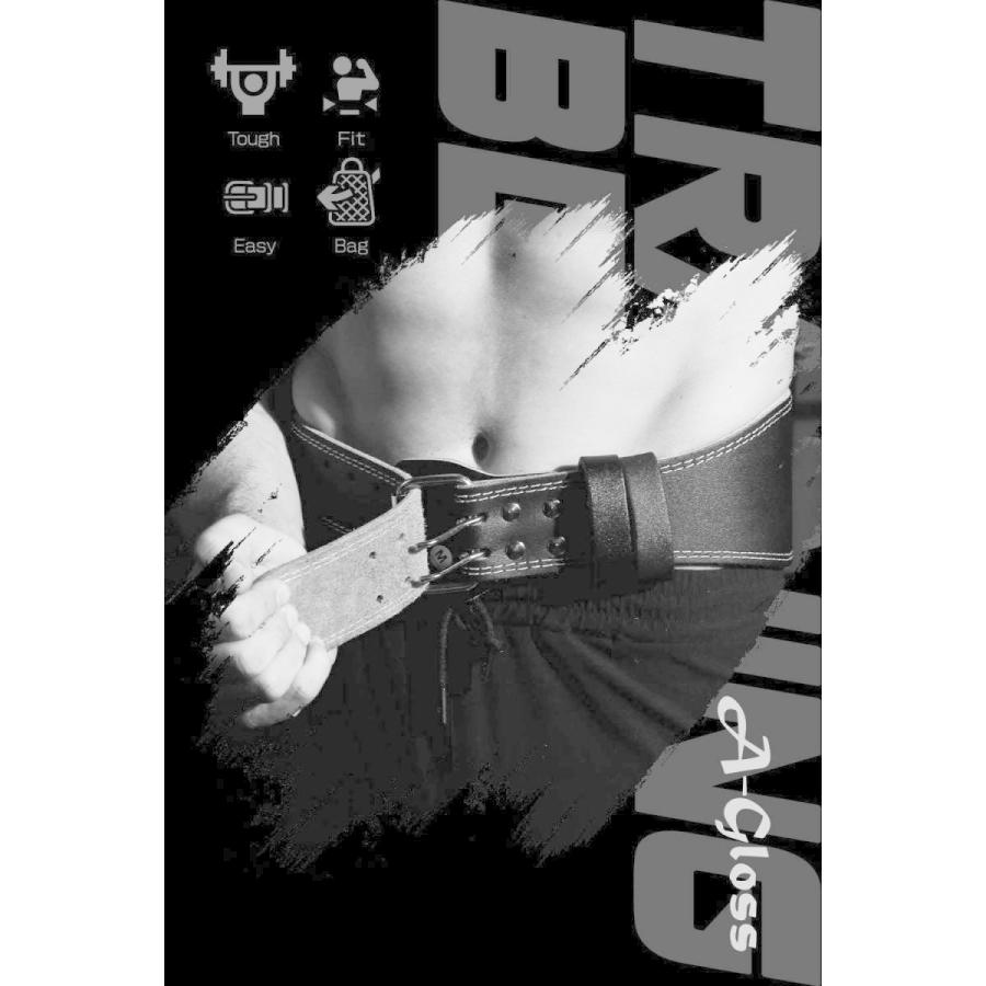 Tarzan掲載モデル A-Gloss トレーニングベルト 筋トレ ウェイトリフティング レザー (ブラック, L (85-110cm)｜tymyodo｜08