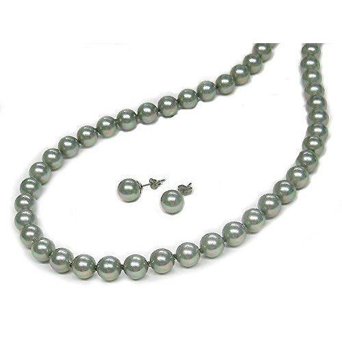 お取り寄せ 黒真珠ネックレス花珠貝パール ピアスセット グレー9ミリ43センチレギュラーサイズ日本製ギフトラッピング済み ネックレス ペンダント Hakunamatatagrill Com