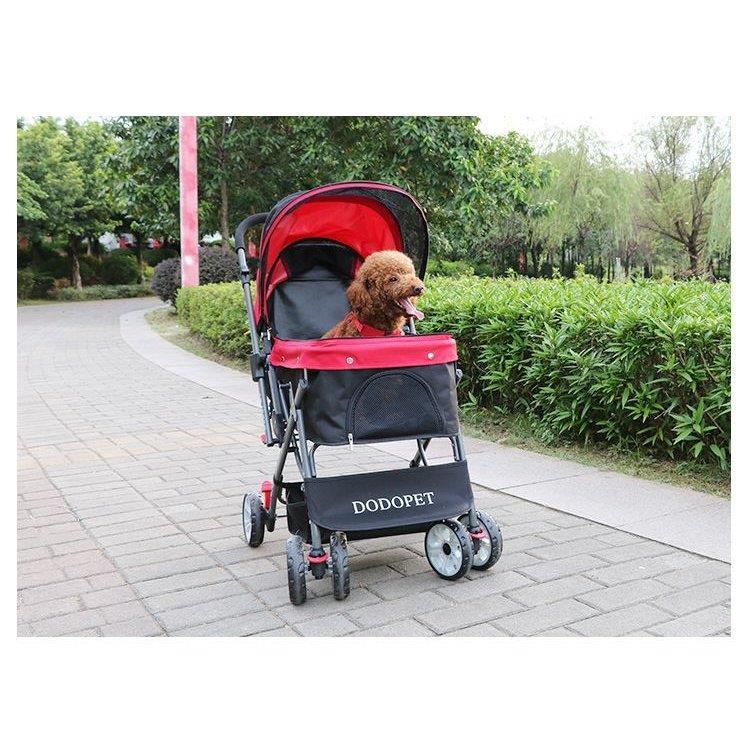 ペットカート ペットバギー DODOPET 切り替え ハンドル 多頭飼い 大型犬 中型犬 小型犬 犬 荷物入れ バスケット キャノビー付き 4輪 折り 