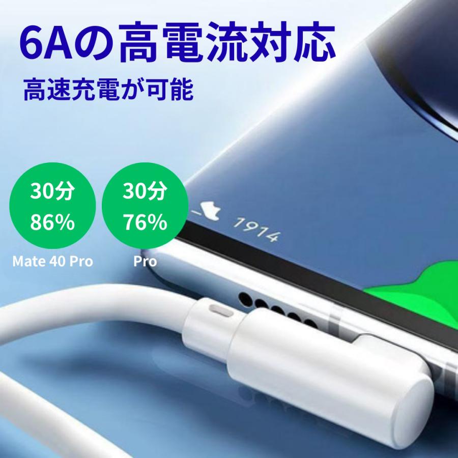USB Type-C ケーブル xiaomi対応 急速充電 ターボチャージ 1m L字型