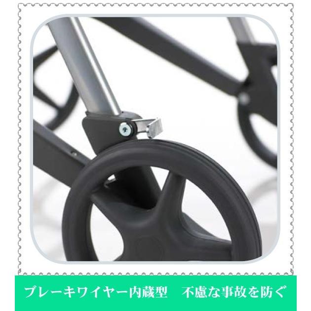 シルバーカー　室内　屋外兼用　四輪歩行車　コンパクト　軽量　アルミ歩行車　オシャレ北欧風　高さ調整可能_3
