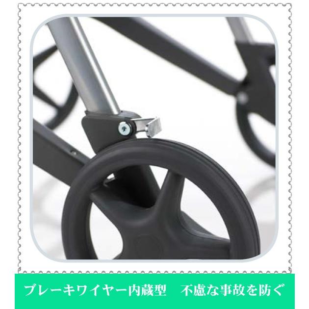 シルバーカー　室内　屋外兼用　四輪歩行車　コンパクト　軽量　アルミ歩行車　オシャレ北欧風　高さ調整可能_3