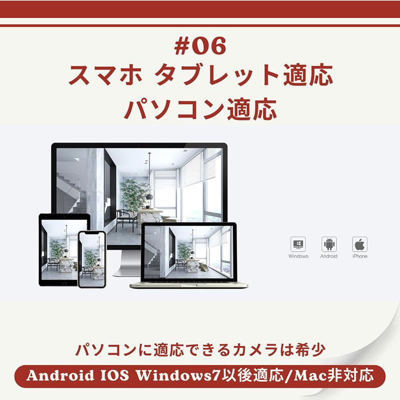 防犯カメラ ネットワークカメラ WiFi パソコン PC適応 動体検知 音声