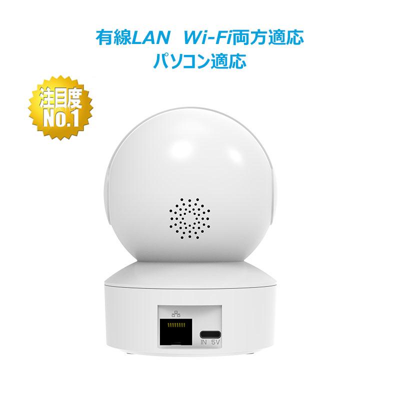 防犯カメラ ネットワークカメラ WiFi パソコン PC適応 動体検知 音声