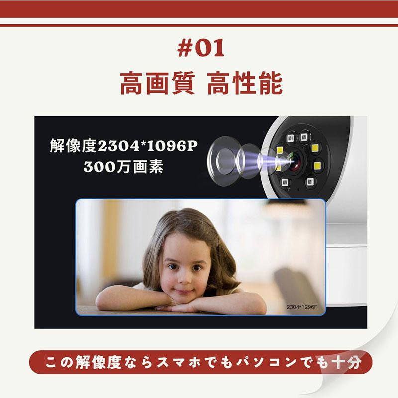 防犯カメラ ネットワークカメラ WiFi パソコン PC適応 動体検知 音声