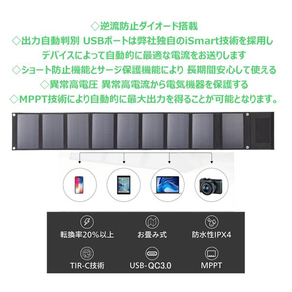 ソーラーパネル ソーラーチャージャー 太陽光発電 太陽光充電 USB出力 