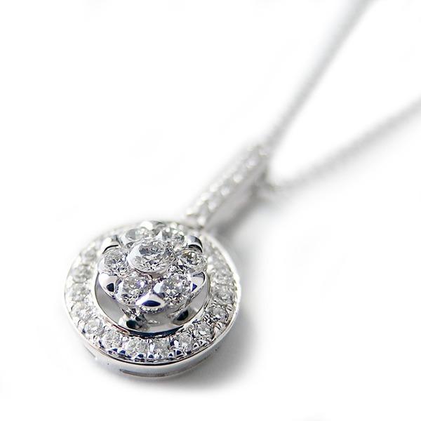 お値下げ 2022年ダイヤモンド ネックレス K18 ホワイトゴールド 0.23ct ７ダイヤ コロネットセッティング Hカラー SIクラス バケットダイヤ 0.23カラット ペンダント最新 【M1030028746】(37453円)