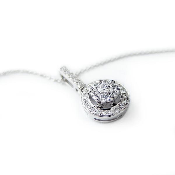 お値下げ 2022年ダイヤモンド ネックレス K18 ホワイトゴールド 0.23ct ７ダイヤ コロネットセッティング Hカラー SIクラス バケットダイヤ 0.23カラット ペンダント最新 【M1030028746】(37453円)