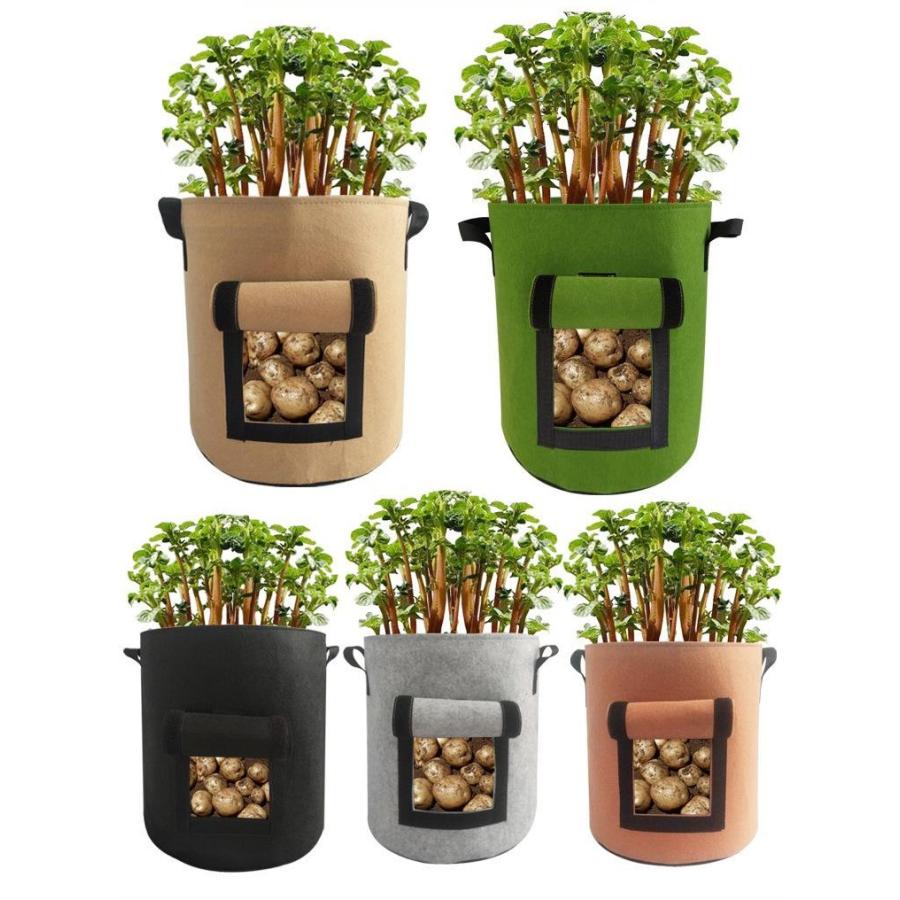 出荷 Potato Grow Bag 不織布ポット フェルト プランター 植え袋 ガーデン 園芸 植物育成 野菜栽培 サツマイモ栽培袋 室内栽培用 ジャガイモ栽培袋 緑 Aynaelda Com