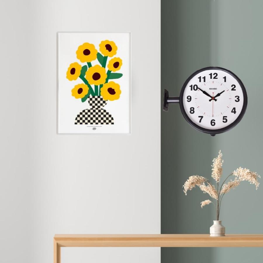 電波両面掛け時計manbo 両面掛時計 文字盤直径27CM 2kg