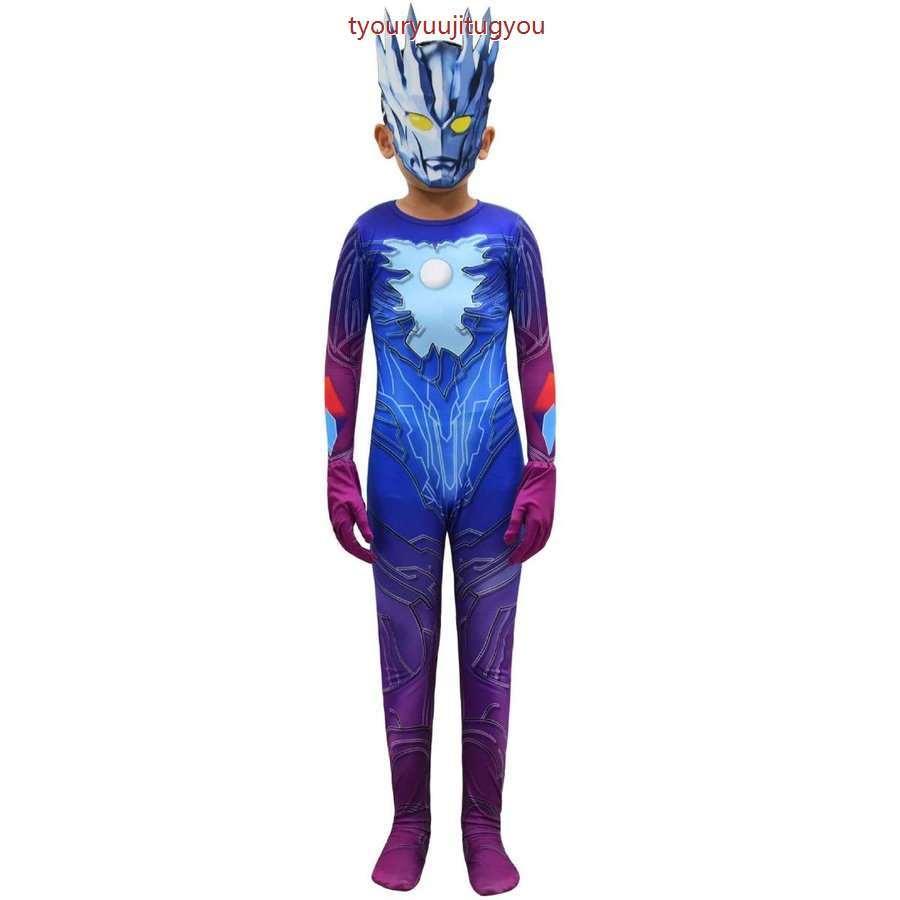 ウルトラマン サーガ 全身タイツ ３点セット ヘッドカバー付き 手袋付き 衣装子供 キッズ ハロウィン パーティー仮装 サイズ110 150 仮装 憧れ 演出道具 演出服