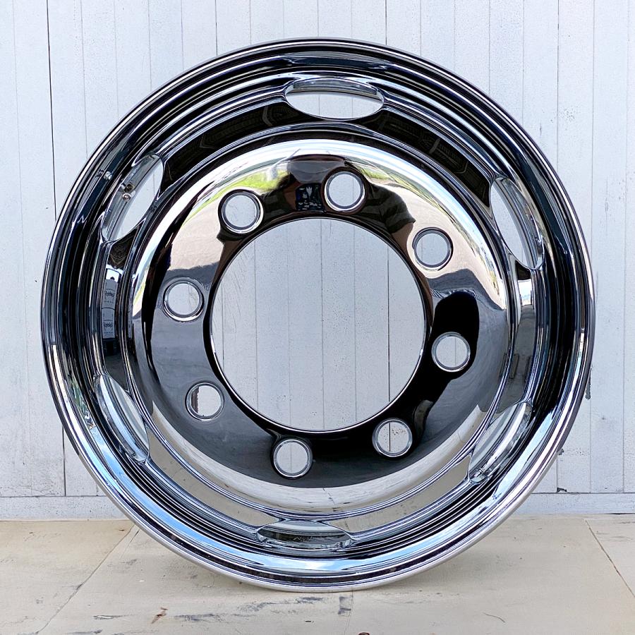 6枚 1台分 訳あり 新品 メッキホイール 22.5×8.25 8穴 JIS B品