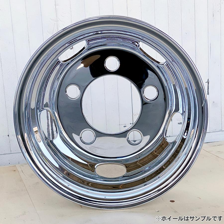 送料無料 新品 4枚セット 1台分 メッキホイール トラック 三菱ふそう キャンター 2t 16×5.5 5穴 115 錆汁止め加工無料 1年保証付き DOT-X｜tyreshoptatucyo｜06