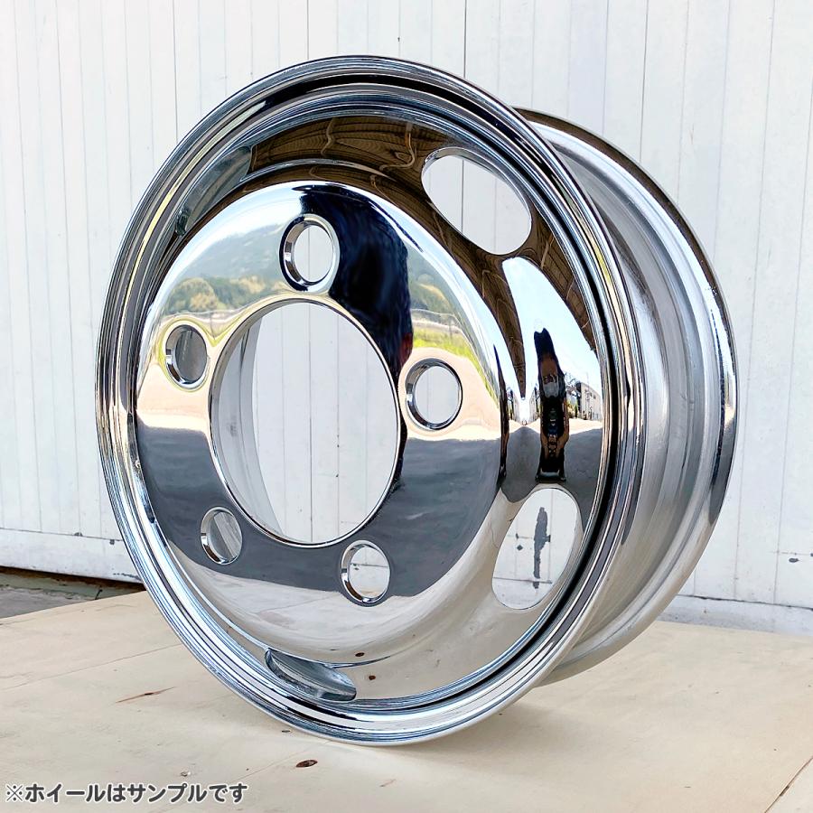 新品 4枚 1台分 メッキホイール キャンター ふそう 三菱 2t 3t 17.5×5.25 オフセット115 PCD208 5穴 B品 ミックス 錆汁止め加工無料 DOT-X｜tyreshoptatucyo｜02