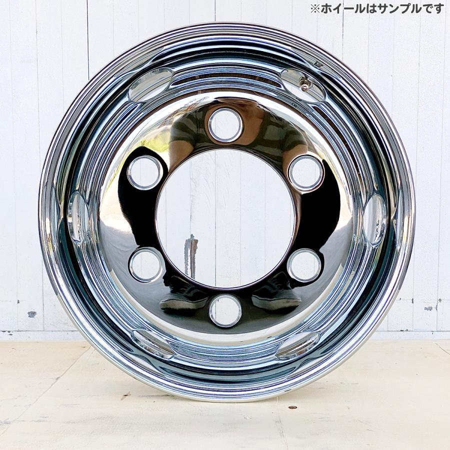 送料無料 新品 4枚 1台分 メッキホイール トラック用 ダンプ 4t 17.5×6.00 オフセット135 6穴 JIS 新品 錆汁止め加工 1年保証 DOT-X｜tyreshoptatucyo｜03