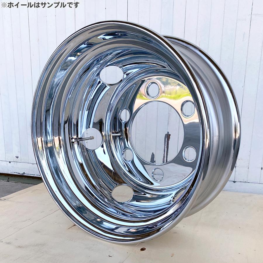 送料無料 新品 4枚 1台分 メッキホイール トラック用 ダンプ 4t 17.5×6.00 オフセット135 6穴 JIS 新品 錆汁止め加工 1年保証 DOT-X｜tyreshoptatucyo｜04