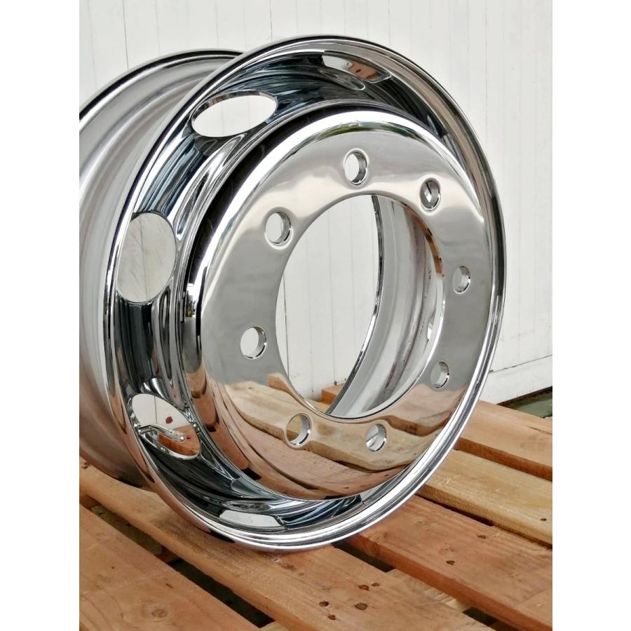 新品 訳あり 8枚 1台分 メッキホイール 19.5×6.75 8穴 新ISO B品