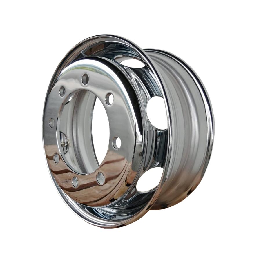 4枚 フロント用 メッキホイール 19.5×6.75 8穴 新ISO 大型 トラック 低