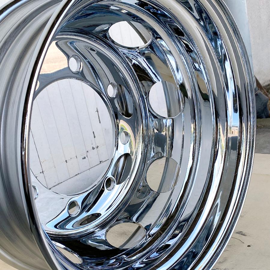 4枚 リア用 メッキホイール 19.5×6.75 8穴 新ISO 大型 トラック