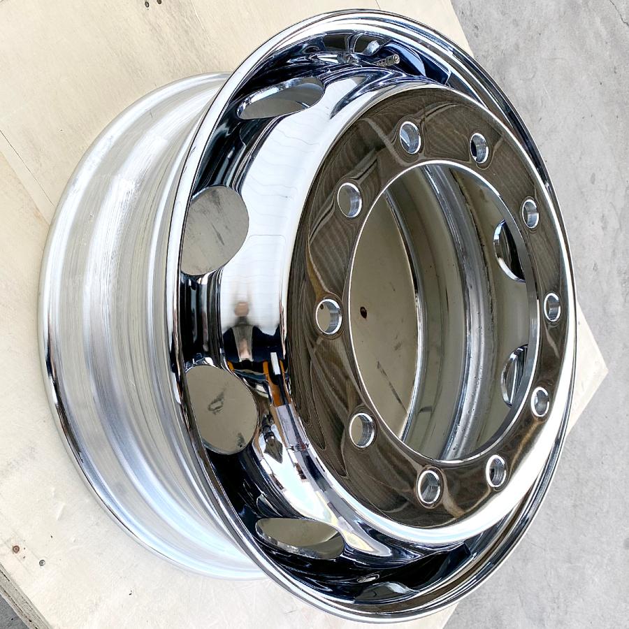 2枚 メッキホイール 22.5×7.50 10穴 新ISO フロント用 大型トラック