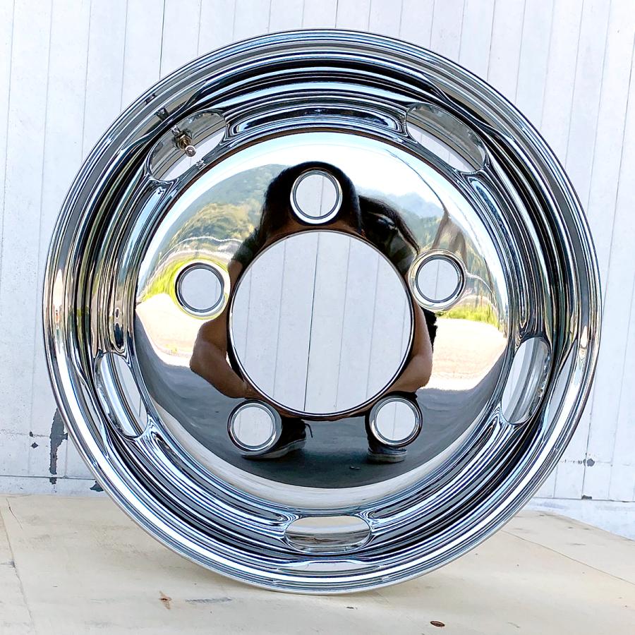 Shone 17.5×6.0 メッキホイール　２本 リア専用 新品 2本価格 会社宛 送料無料 17.5×6.00 6穴 +127