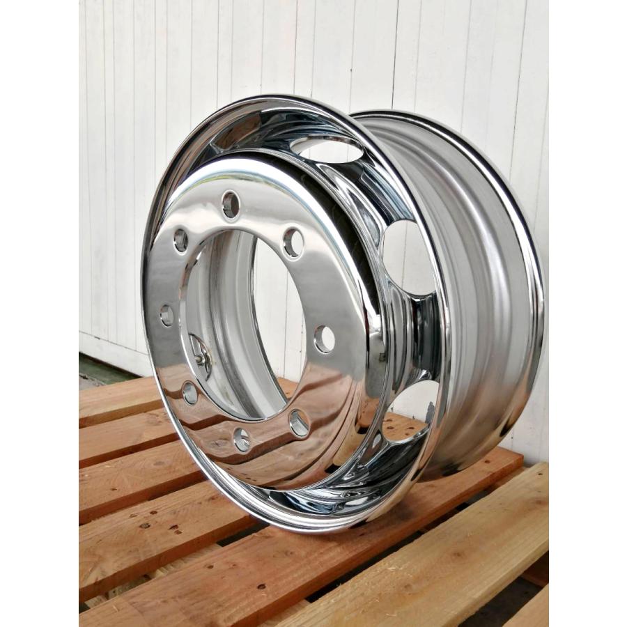 8枚 1台分 メッキホイール 19.5×6.75 8穴 新ISO 大型 トラック