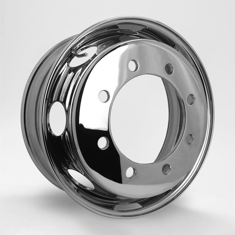 8枚1台分 メッキホイール 19.5×6.75 8穴 新ISO 低床 増トン 大型
