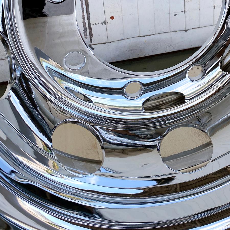 8枚 1台分 メッキホイール 19.5×6.75 8穴 新ISO 大型 トラック