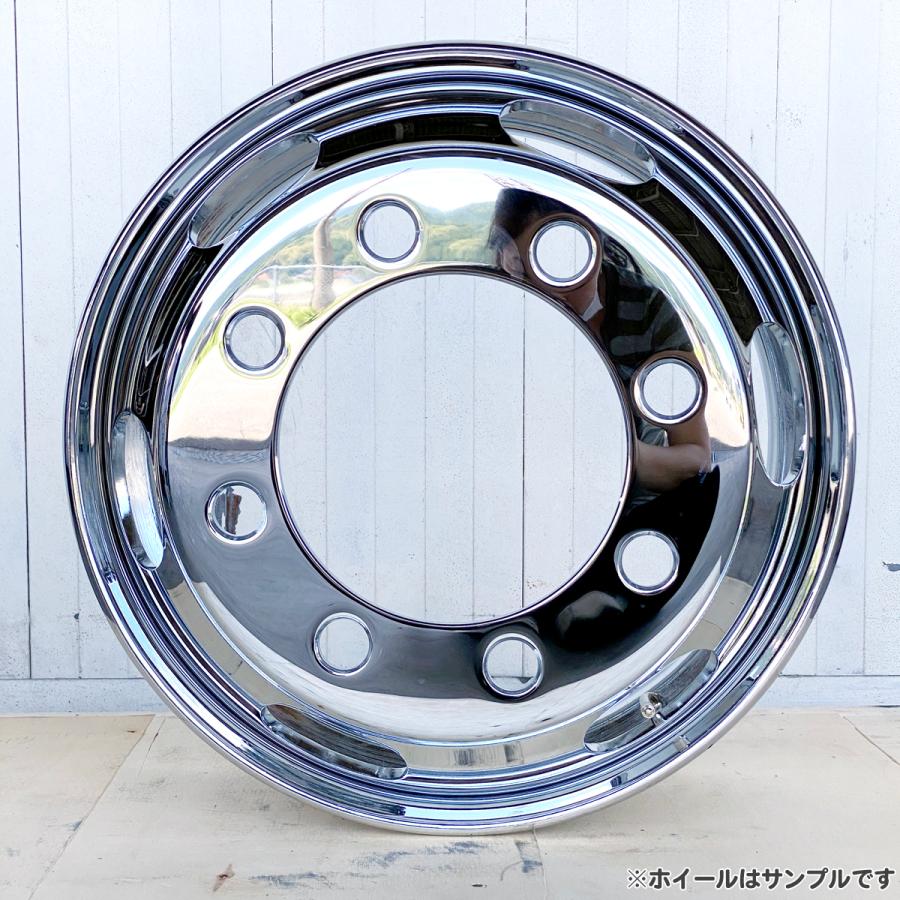メッキホイール 19.5×6.75 8穴 JIS フロント用 トラック 低床 大型 + 