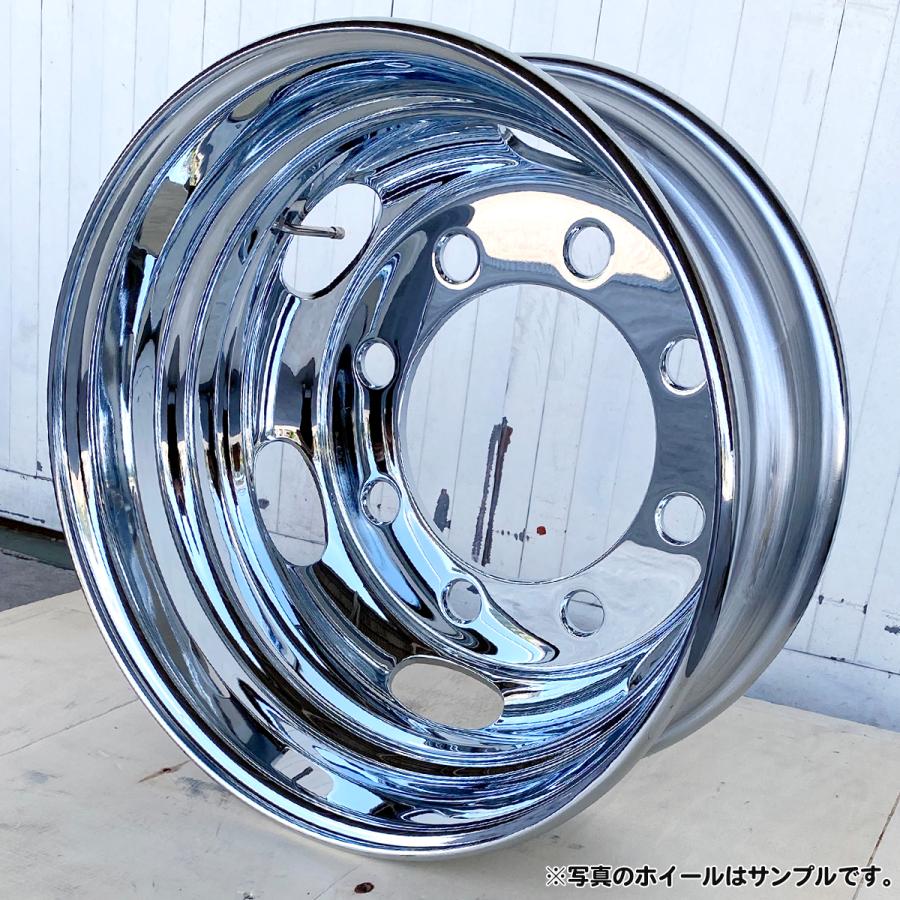 2枚 メッキホイール 19.5×6.75 8穴 JIS リア用 大型 トラック 低床 +