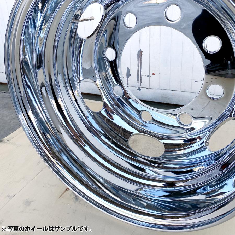 2枚 メッキホイール 19.5×6.75 8穴 JIS リア用 低床 増トン 大型