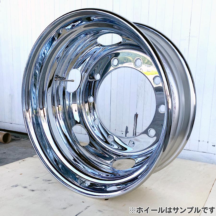 メッキホイール 大型 トラック ダンプ 22.5×7.50 10穴 従来 ISO リア用 新品 中国製 国内検品 1年保証付き DOT-X｜tyreshoptatucyo｜02