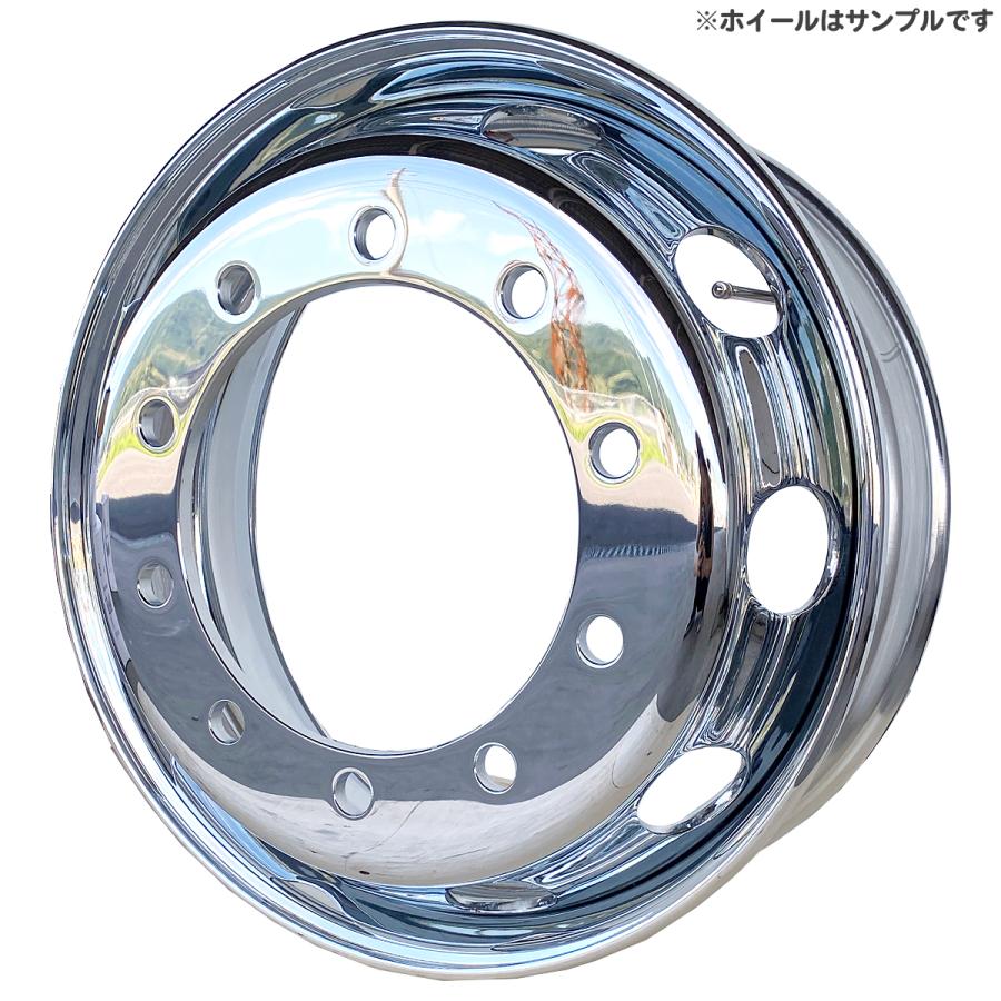 メッキホイール 大型 トラック ダンプ 22.5×7.50 10穴 新従ISO 強化ホイール フロント用 錆汁止め加工無料 国内検品 1年保証付き DOT-X｜tyreshoptatucyo｜02