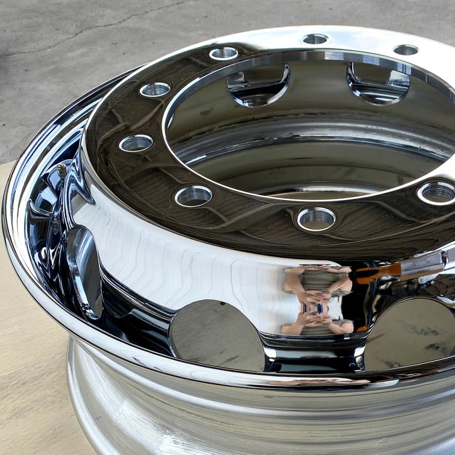 メッキホイール 22.5×8.25 10穴 新ISO フロント用 大型 トラック