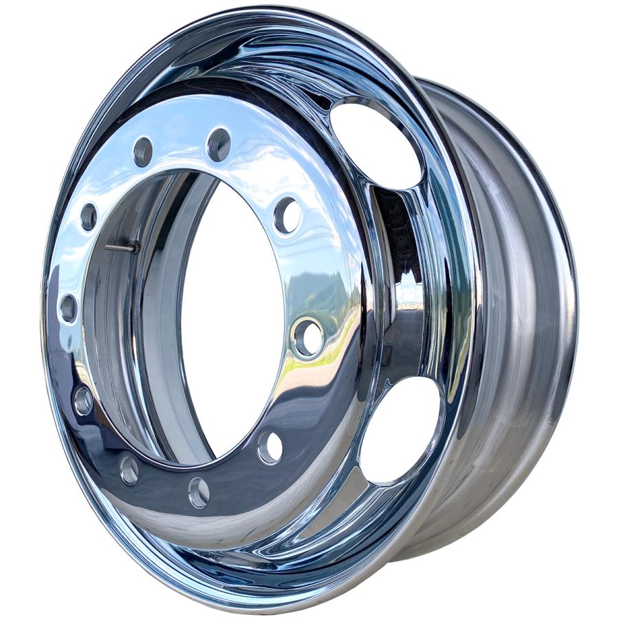 チャイナ製　メッキ　大型トラック　ホイール 10穴 2個セット 2枚 メッキホイール 22.5×8.25 10穴 従来ISO フロント用 大型 トラック