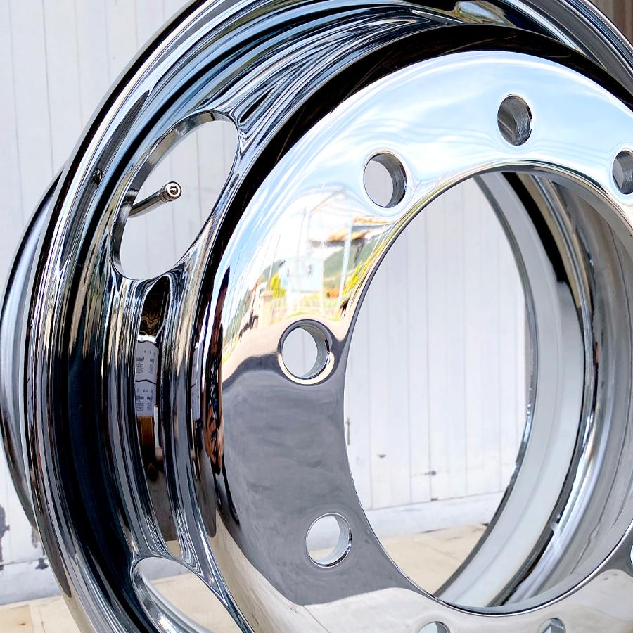 2枚 メッキホイール 22.5×8.25 10穴 従来ISO フロント用 大型 トラック