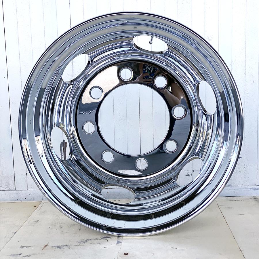 6枚1台分 メッキホイール 22.5×8.25 8穴 JIS 大型トラック ダンプ