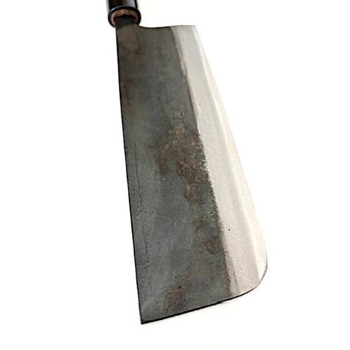 土佐打刃物 忠義作 菜切包丁 165mm 青鋼一号 黒打 両刃 クルミ柄 日本