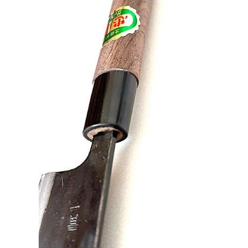 土佐打刃物 忠義作 菜切包丁 165mm 青鋼一号 黒打 両刃 クルミ柄 日本