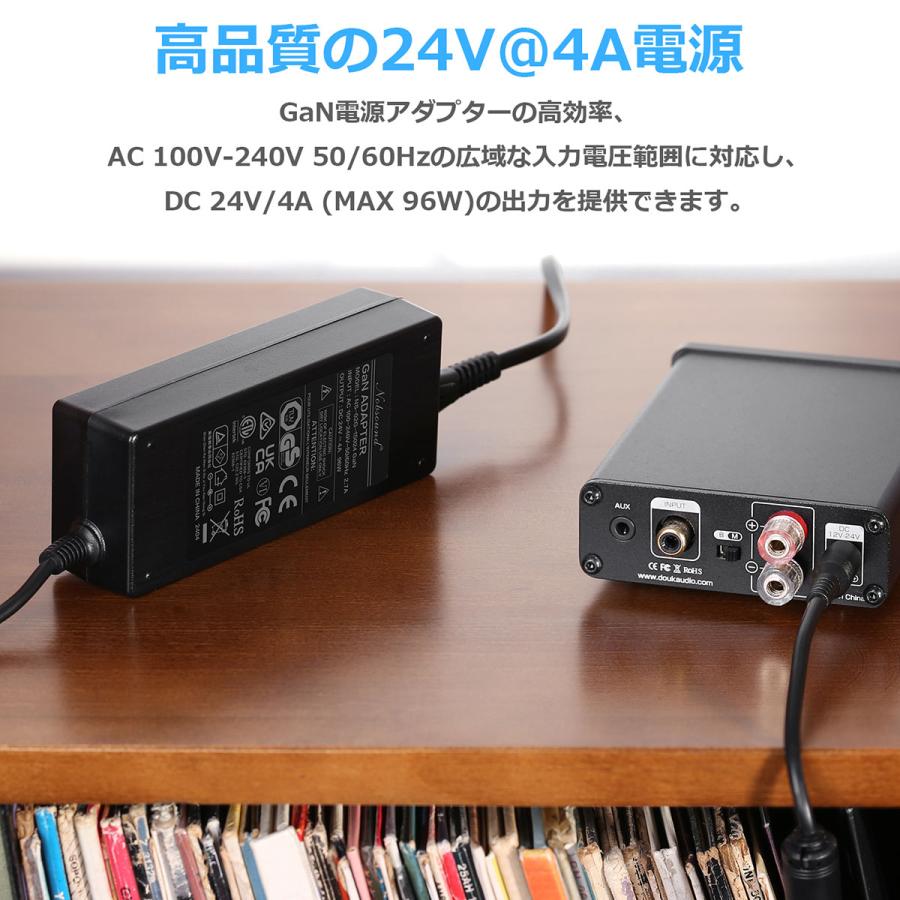 Douk Audio 96W 24V/4A DC 電源アダプター ACアダプター 100-240V 幅広