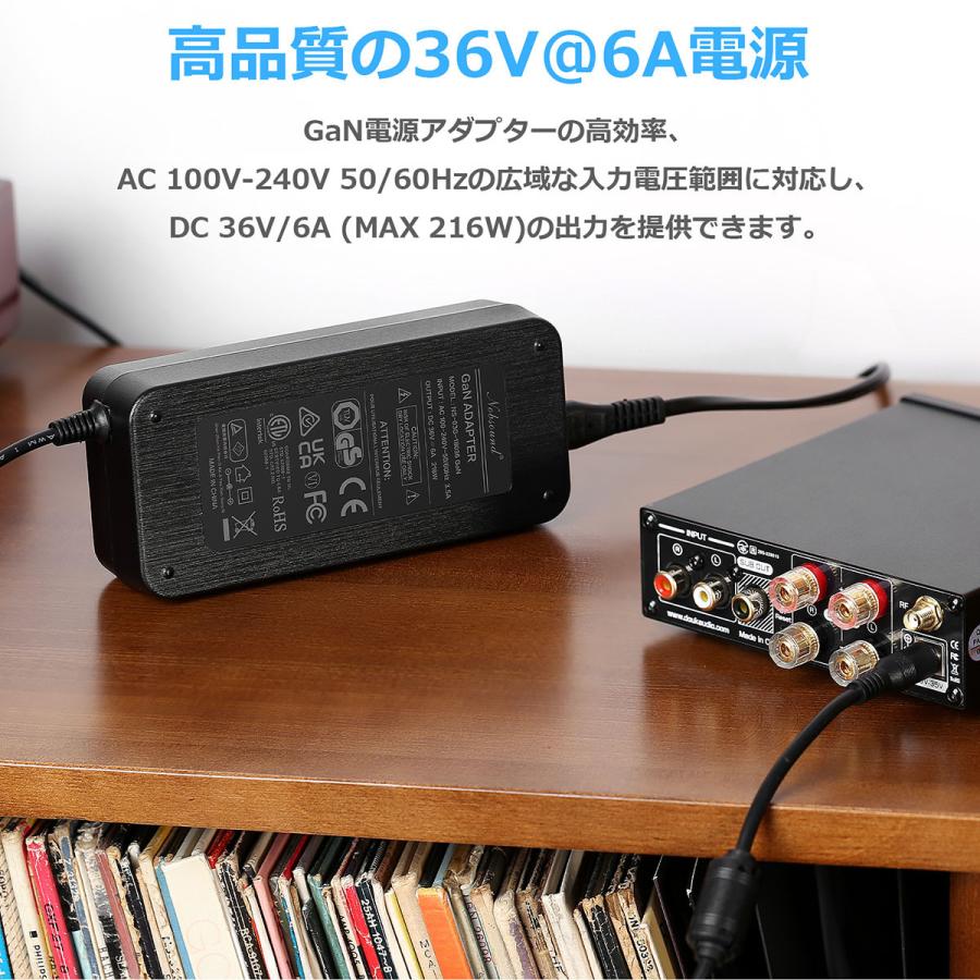 Nobsound 216W 36V/6A DC 電源アダプター ACアダプター 100-240V 変圧