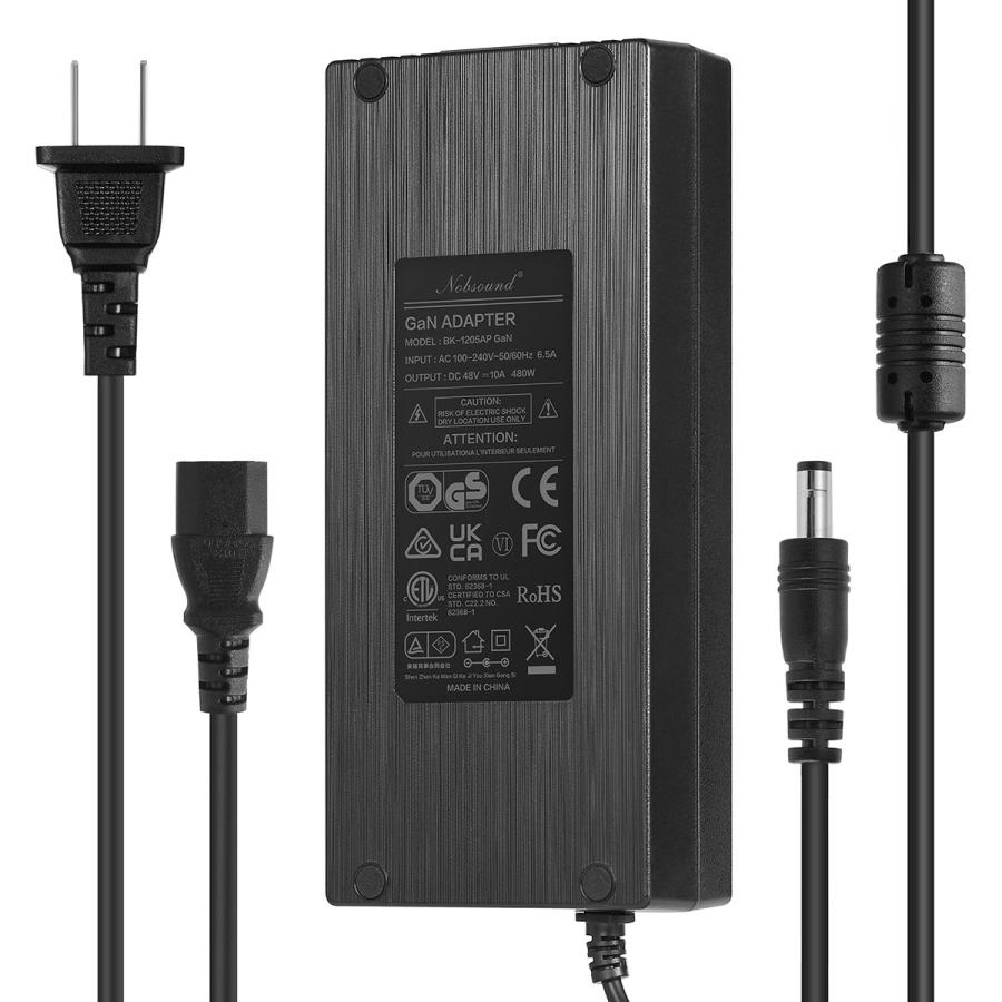 Nobsound 48V 10A DC電源アダプター 480W 幅広な100-240V 50/60Hz