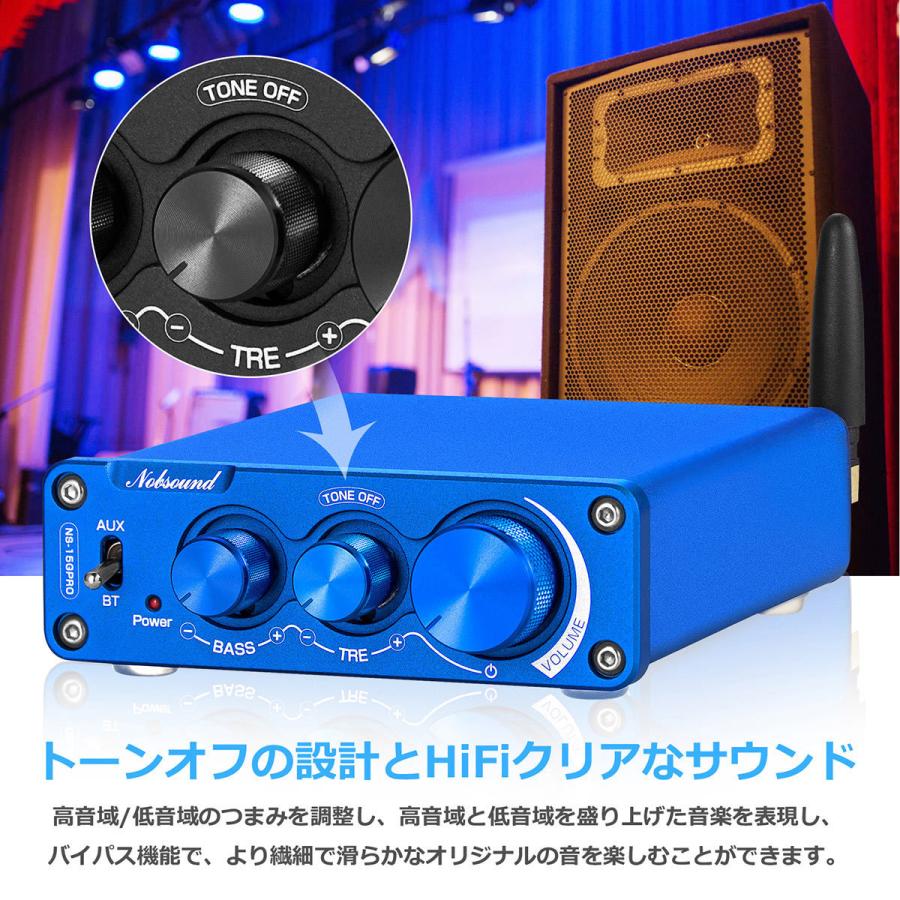 Nobsound NS-15G PRO HIFI MINI Bluetooth 5.0 デジタル パワーアンプ
