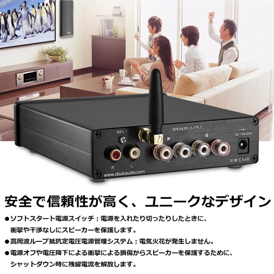HiFi Bluetooth 5.0 デジタル パワーアンプ ステレオ 2/4チャネル