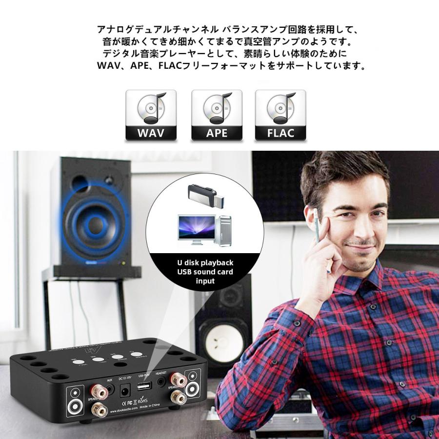 Nobsound HIFI Bluetooth5.0アナログパワーアンプ USB U-disk 音楽プレーヤー ヘッドフォンアンプ｜tysj-online｜11