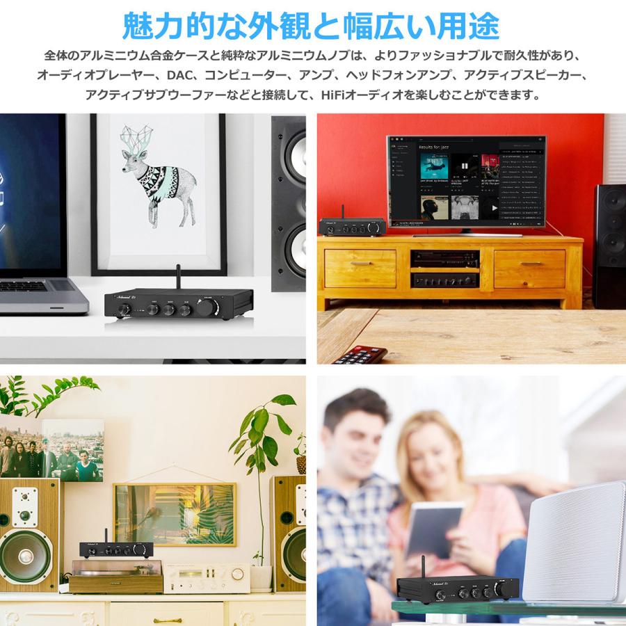 Nobsound L2 HiFi Bluetooth 5.0 デジタルプリアンプ サブウーファーアンプ クラスA デスクトップ ステレオ プリアンプ APTX