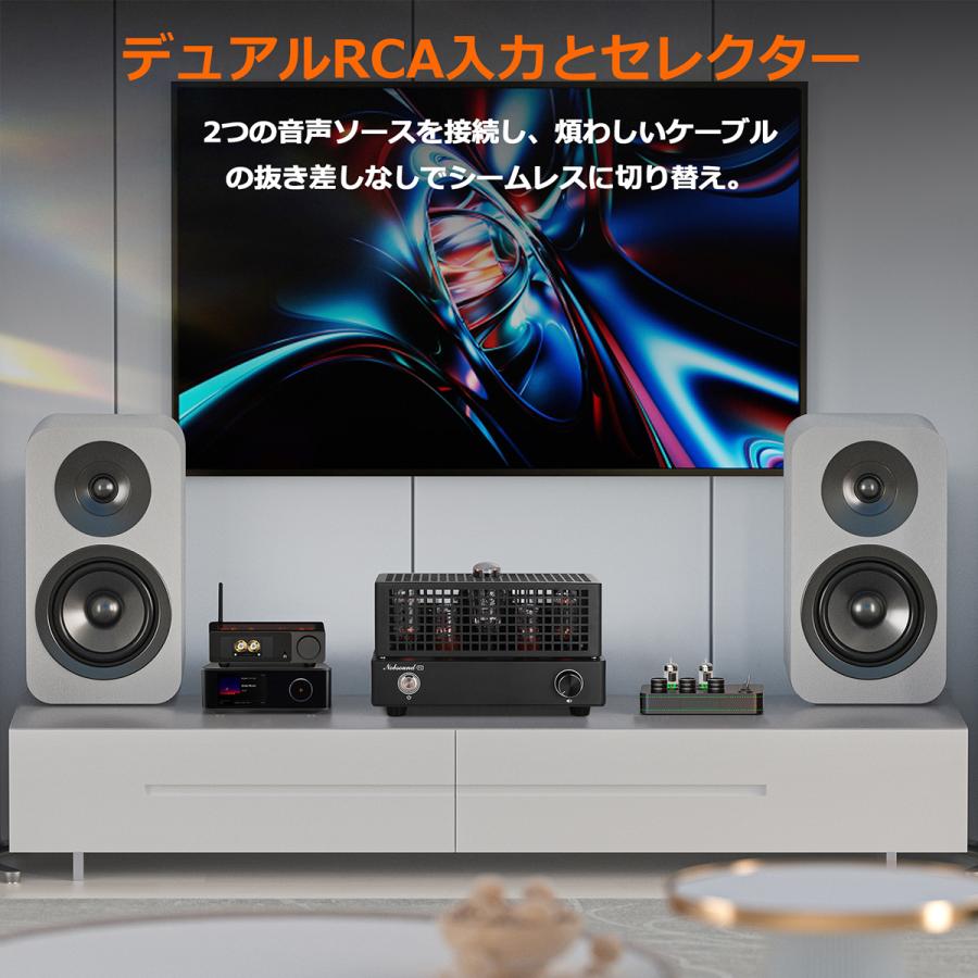 Nobsound F2 真空管 アンプ プリメインアンプ: シングルエンドA級 9W+9W オーディオアンプ Hi-Fiサウンド 家庭用スピーカーシステム 音楽愛好家の画像