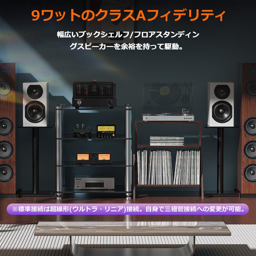 Nobsound F2 真空管 アンプ プリメインアンプ: シングルエンドA級 9W+9W オーディオアンプ Hi-Fiサウンド 家庭用スピーカーシステム 音楽愛好家の画像